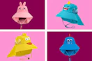 4 stock images of kids sun hats in animal/sea life themes