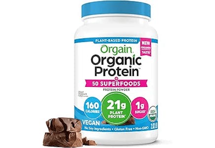 2 Orgain Protein Powders