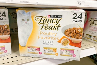 fancy feast cat food on store shelf