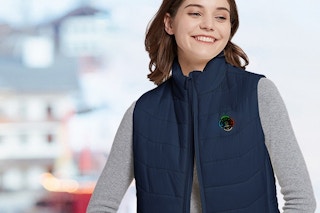 a woman wearing a heated vest
