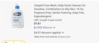 cetaphil Amazon receipt