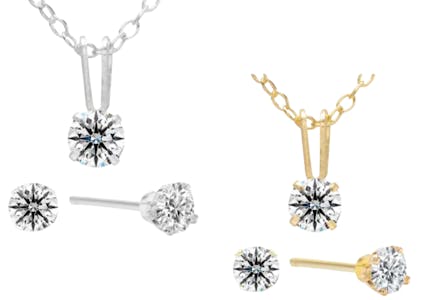 Diamond Necklace and Earring Set