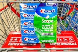 crest complete toothpaste in shopping cart