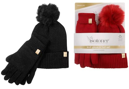 Isotoner Glove and Beanie Set
