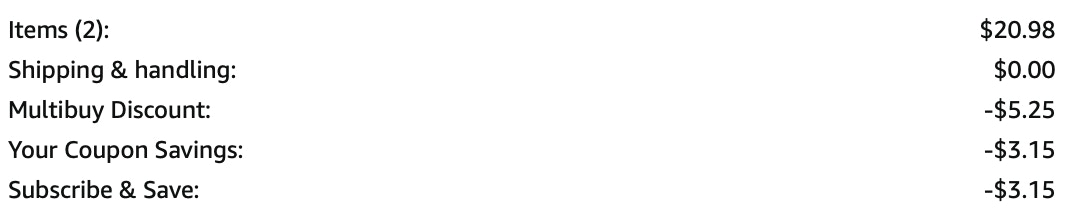 Aveeno Amazon receipt