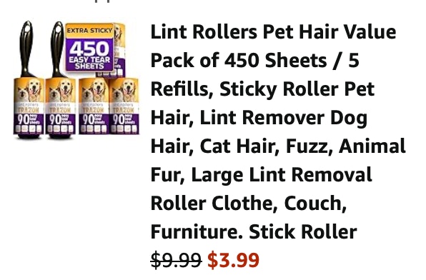 lint roller Amazon receipt