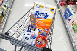 walgreens shopping cart with products