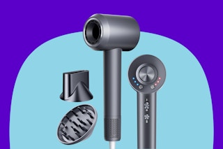 KVINEEN Hair Dryer on a blue background.