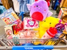 valentine's day clearance sitting in a walmart cart