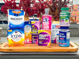 opella wellness products sitting together on a walmart shelf