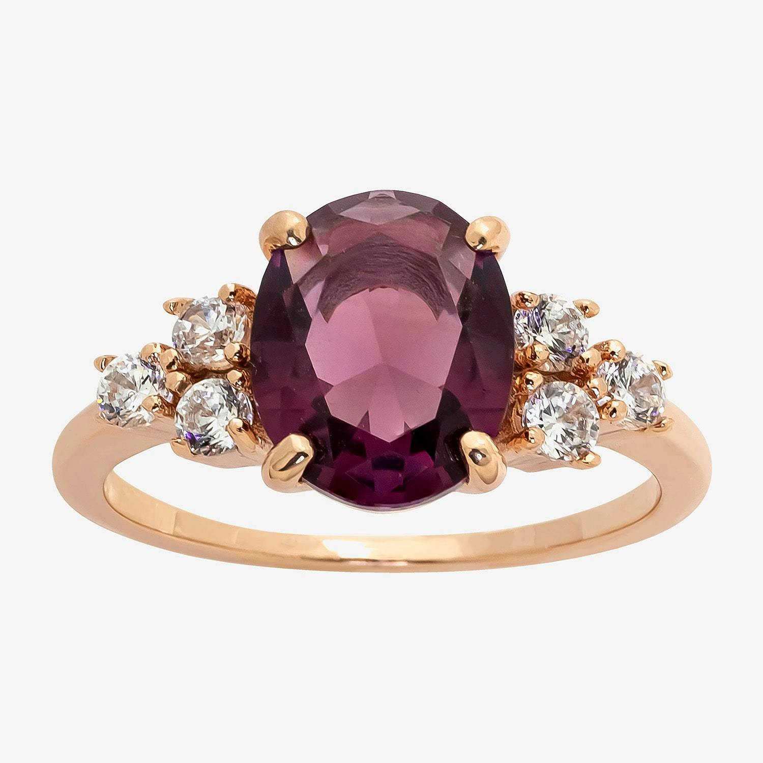Purple Cubic Zirconia Cocktail Ring