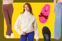 Target clothing: women's bottoms, a jacket and slippers + kids shoes