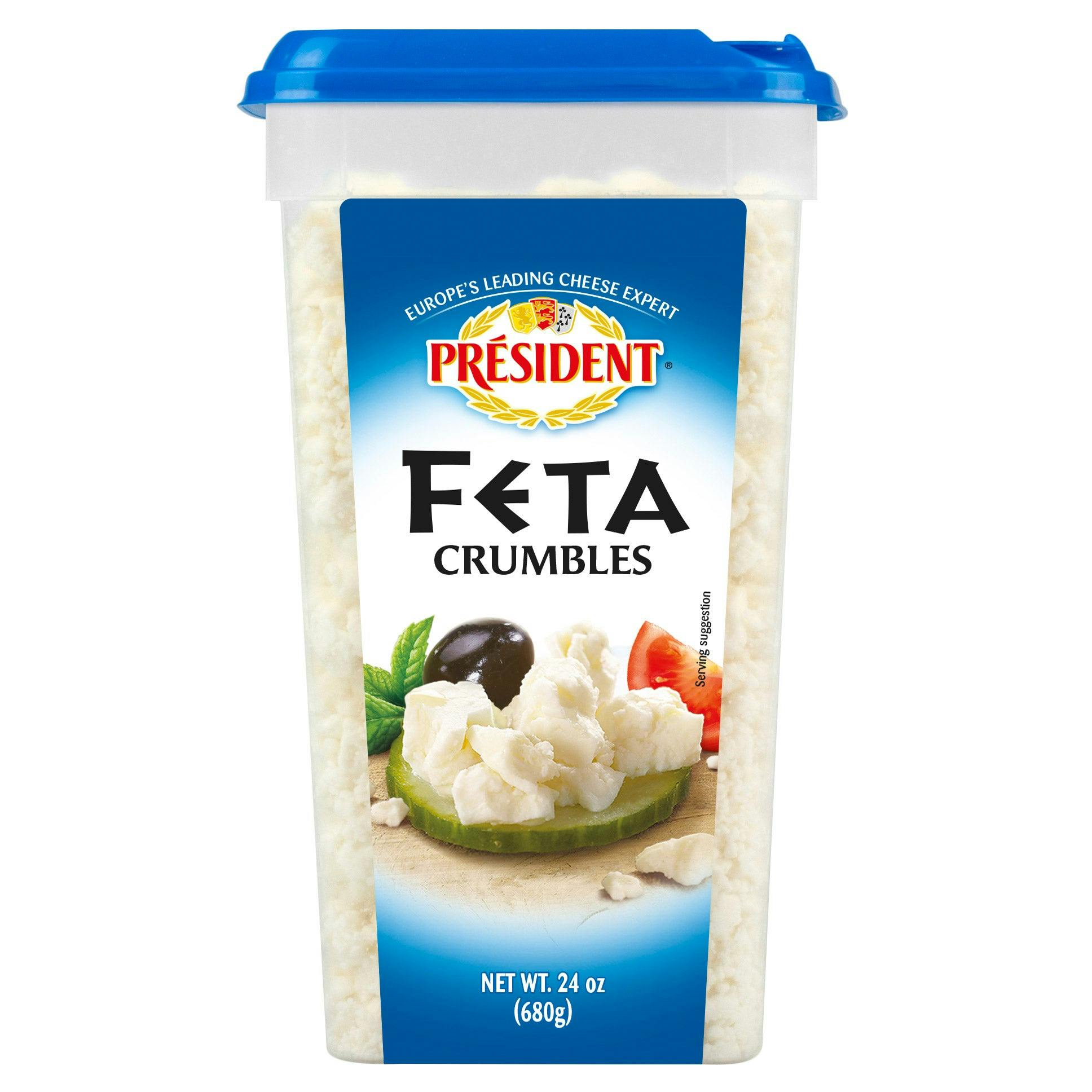 President Crumbled Feta Cheese Tub