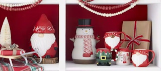 christmas mugs on a tablescape