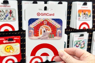 a target gift card being held 