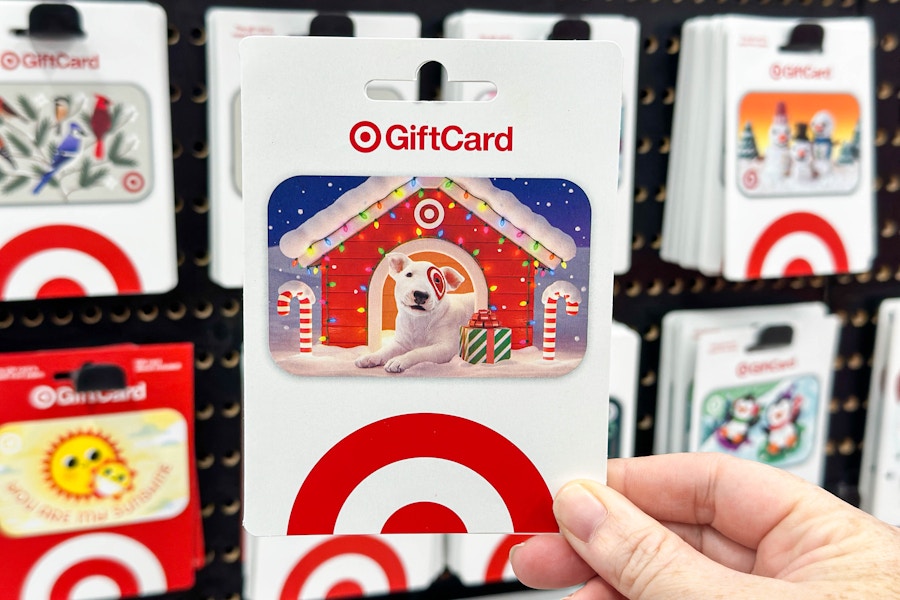 a target gift card being held 