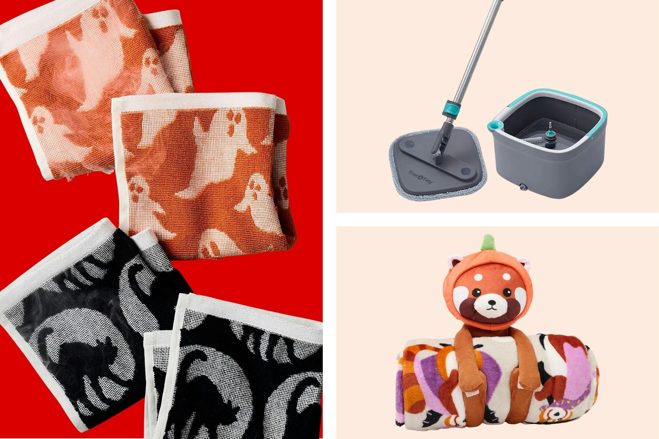 Halloween towels, blanket and mop