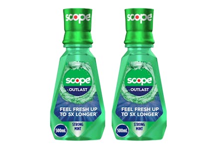 2 Scope Mouthwash Bottles