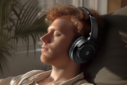 Bluetooth Headphones With Mic and Optional Cord, $10 on Amazon card image