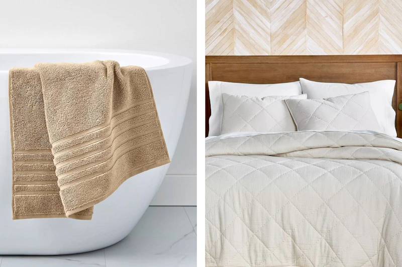 Hotel Collection Bath Towel and Bedding Set (lifestyle images)