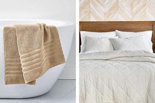Hotel Collection Bath Towel and Bedding Set (lifestyle images)