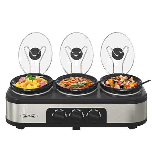 Triple Slow Cooker Buffet Server