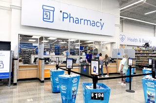 Walmart pharmacy line and counter