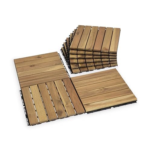 Acacia Wood Deck Tiles 9-Pack