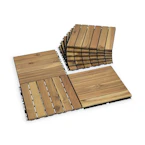 Acacia Wood Deck Tiles 9-Pack