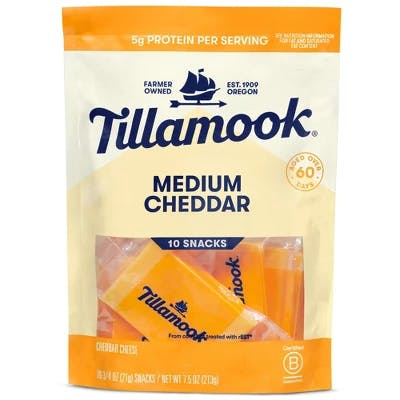 2 Tillamook Cheese Snack Portions Bags