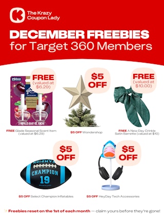 graphic of target 360 freebies for december
