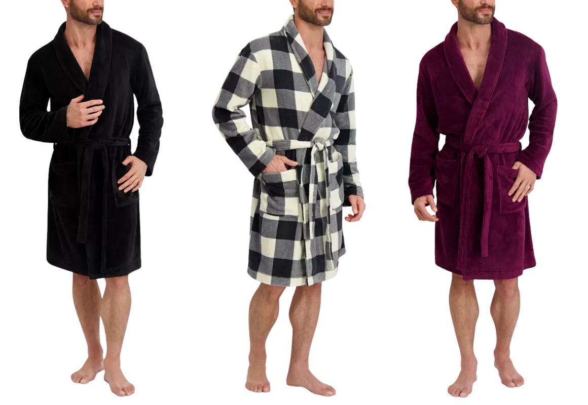 Hanes Men's Adjustable Plush Robe