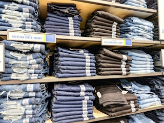 old navy womens jeans display in store