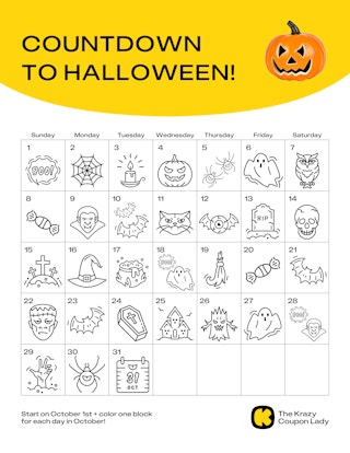 halloween countdown printable