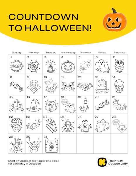 halloween countdown printable