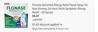 Flonase Amazon receipt