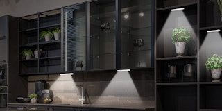 LED lights in a cabinet