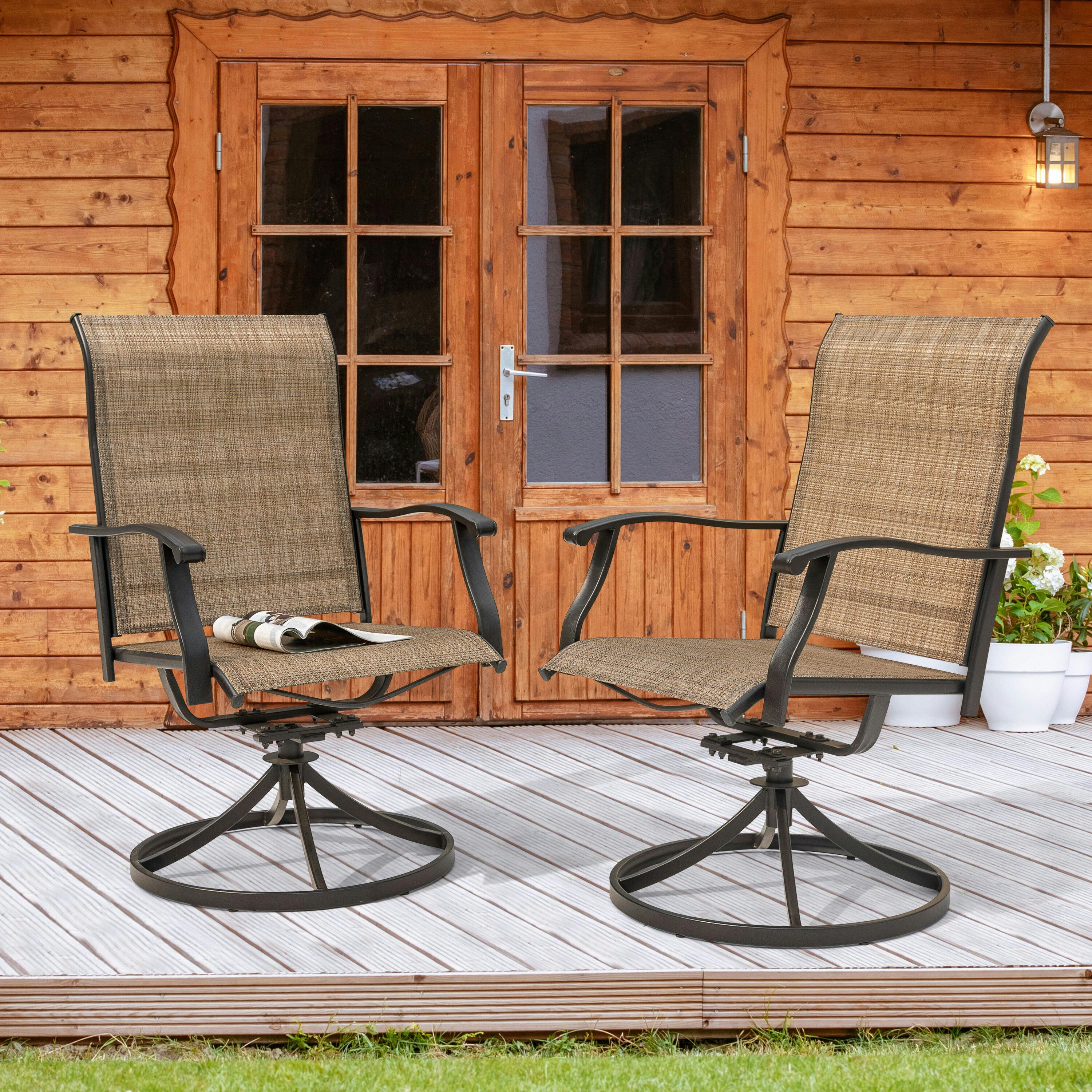 Outdoor Swivel Chair Set