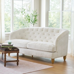tufted sofa in living room