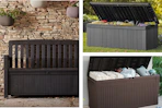 lowes keter deck box collage