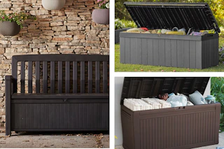 lowes keter deck box collage