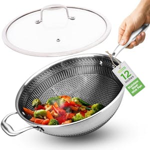 NutriChef Stainless Steel Wok