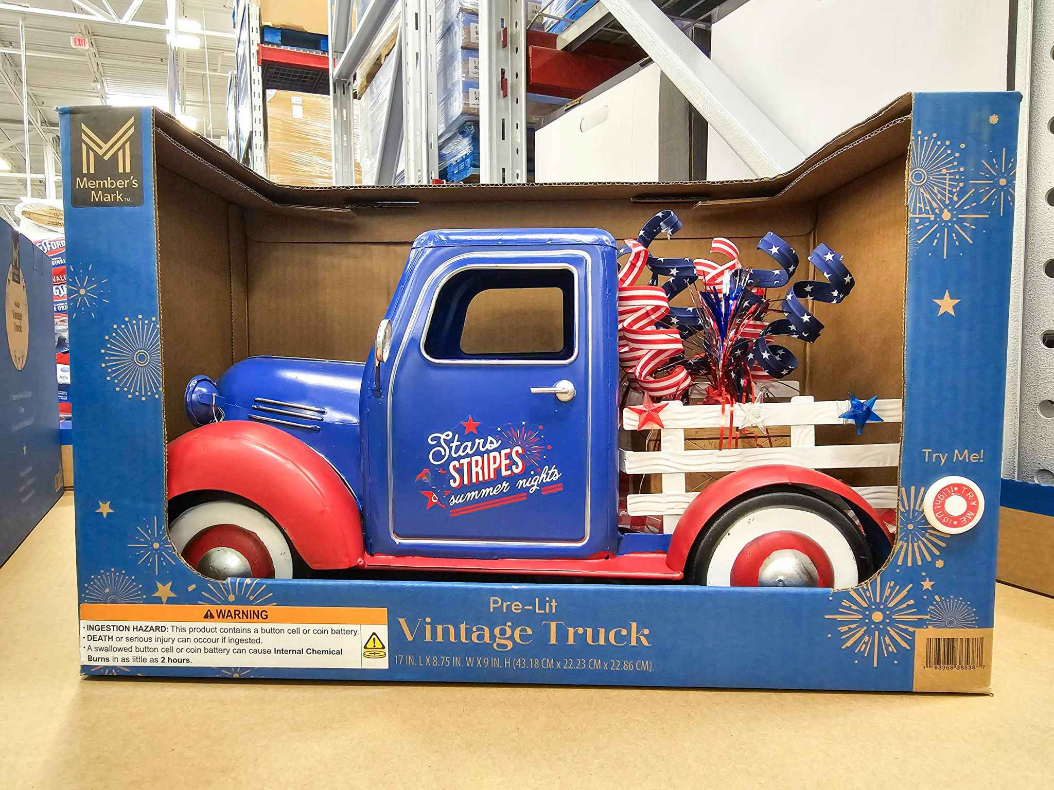 fourth of july themed vintage truck decor