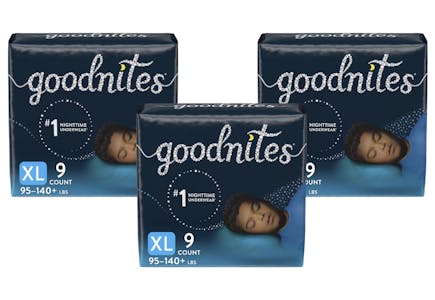 3 Goodnites Nighttime Underwear