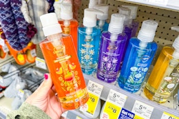 hand holding safeguard hand soap in walgreens