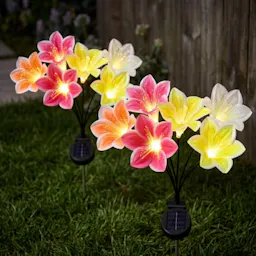 Solar Garden Lily Flower Lights 2-Pack