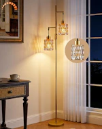 Amber Glass Floor Lamp