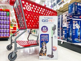 tineco go pet vacuum in aisle next to target cart