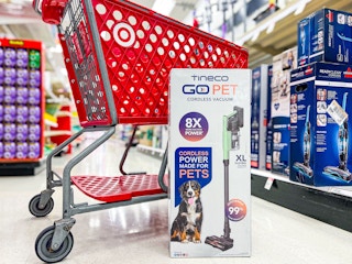 tineco go pet vacuum in aisle next to target cart