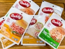 six packs of buddig lunch meat on table at walmart